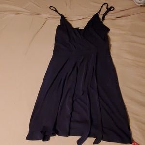 Navy v neck skater dress